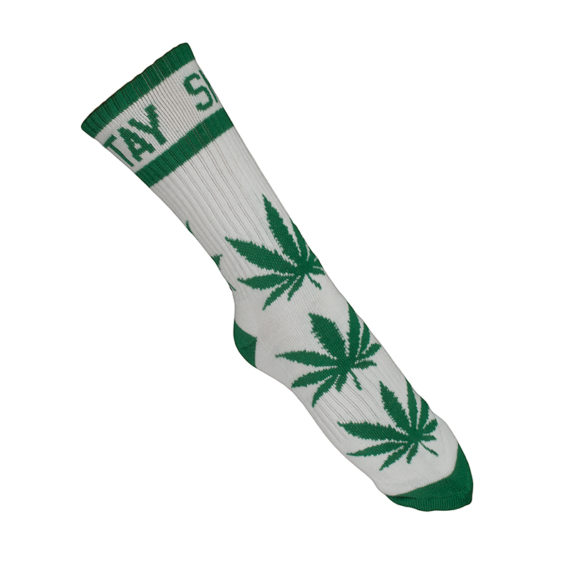 DGK – Stay Smokin Socks – White/Green 1