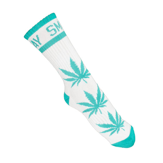 DGK – Stay Smokin Socks – White/Turquoise 1