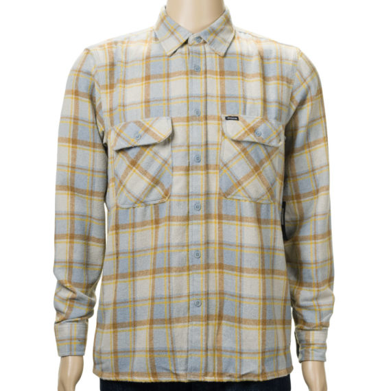 Brixton Archie Long Sleeve Flannel Shirt Heather Grey