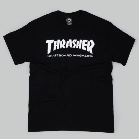 Thrasher Magazine Logo T-Shirt Black White at Skate Pharm