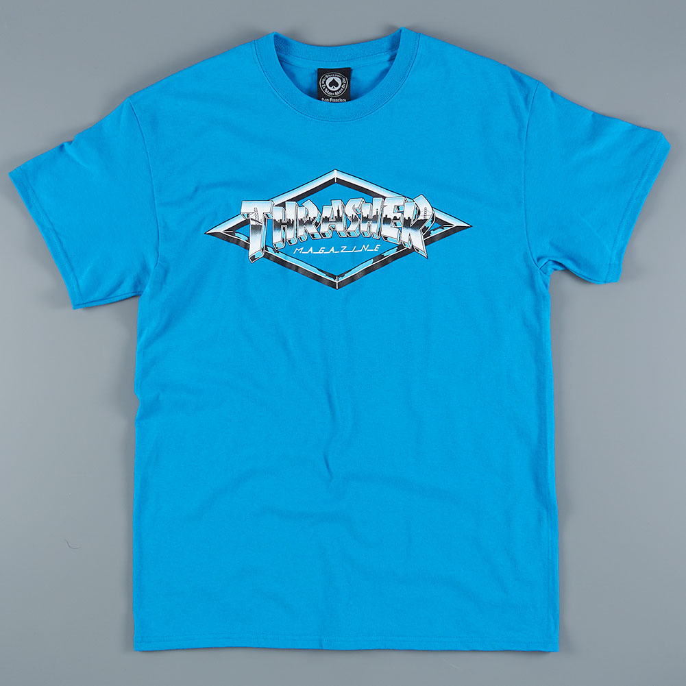 Thrasher Diamond Emblem T-Shirt Sapphire Available at Skate Pharm