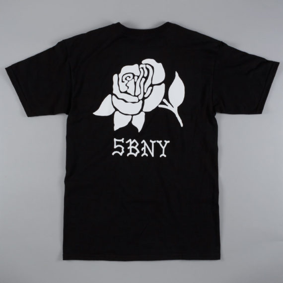 5 Boro Skateboards Rose T-Shirt Black