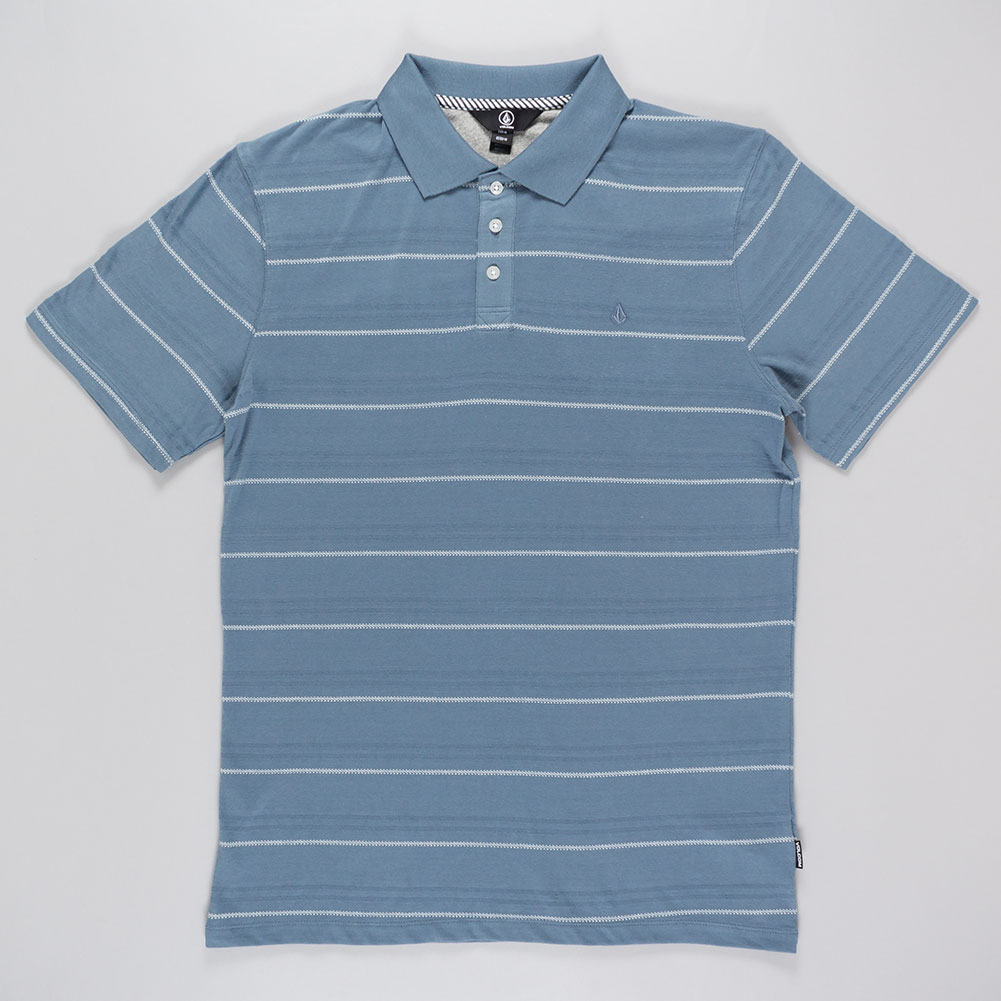 Buy The Volcom Wowzer Stripe Polo Shirt Ash Available at Skate Pharm