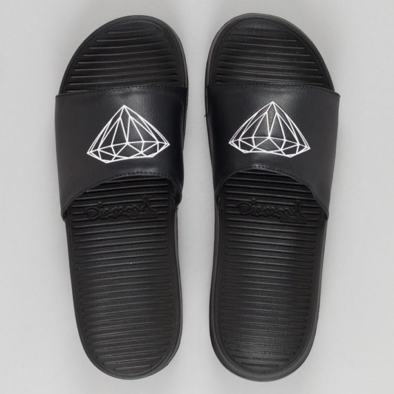 Diamond Logo Slider Sandals Black