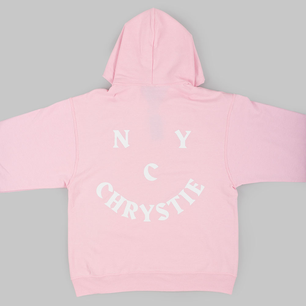 Chrystie NYC Face Logo Hoodie Pink Available At Skate Pharm