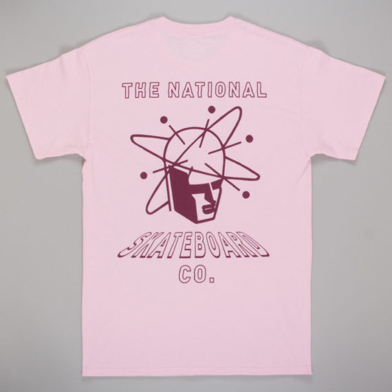 The National Skateboard Co Spin T-shirt pink back
