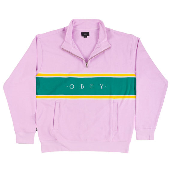 Obey Palisade Mock Zip Sweater Pink