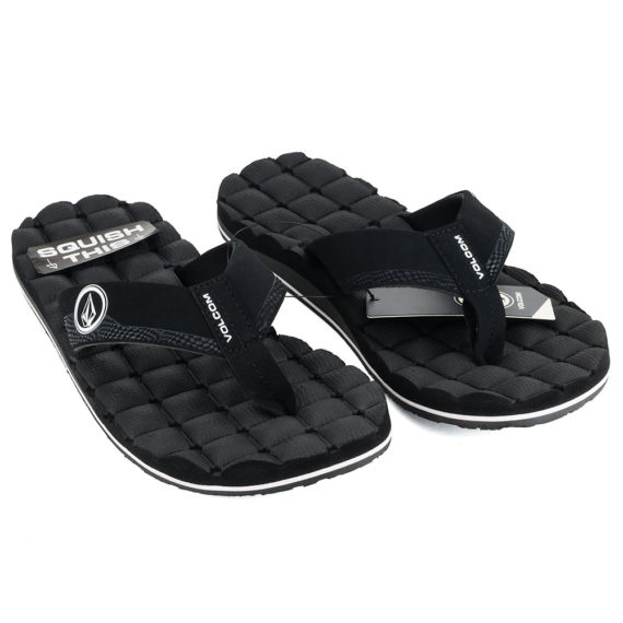 Volcom Recliner Sandals Flip Flops Black