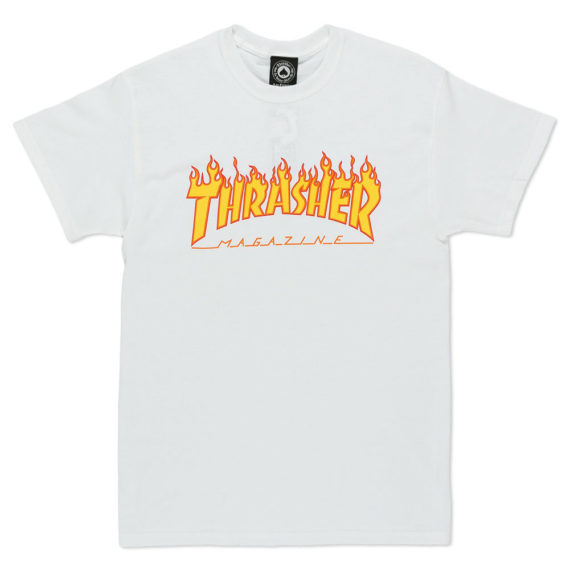 Thrasher Magazine Flame Logo T-Shirt White