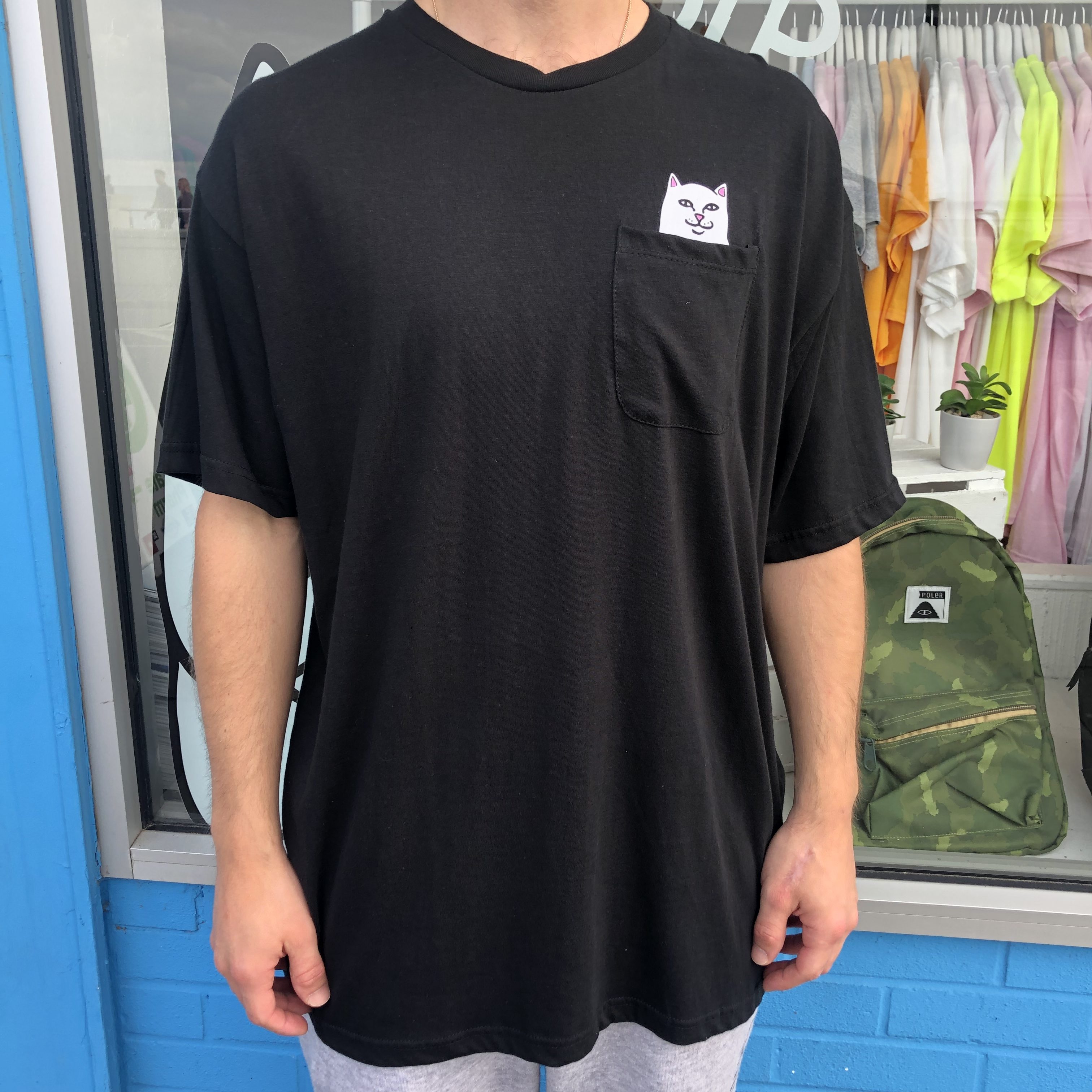 Rip'N'Dip Lord Nermal Pocket T-Shirt Black Available at Skate Pharm