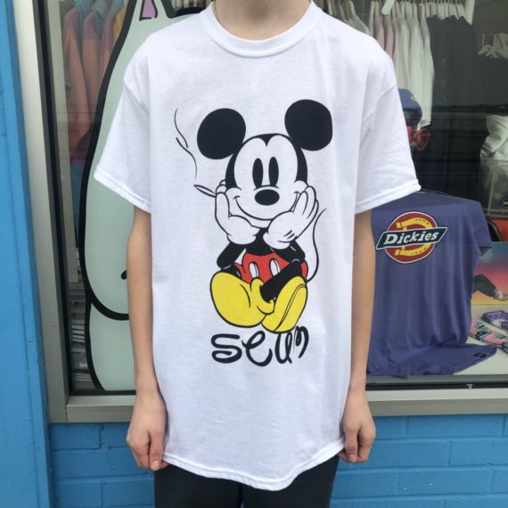 Fake Scum Micky T-Shirt White at Skate Pharm Margate