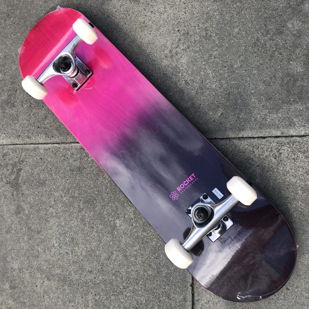 Rocket Complete Skateboard Double Dipped Purple Black 7.75