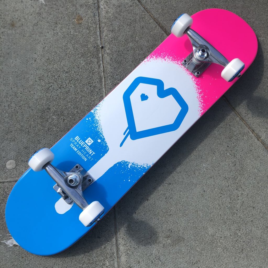 Blueprint Spray Heart Complete Skateboard at Skate Pharm